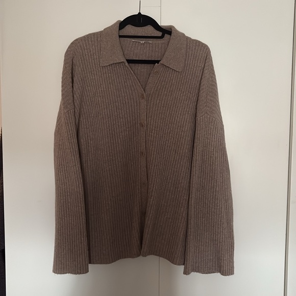 Reformation Beige Ribbed Cardigan - Picture 2 of 4